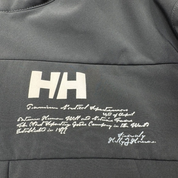 Helly Hansen HH Gray Script Full Zip Pleated Soft Shell Tech Jacket - Picture 11 of 14
